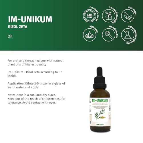 Foto von Im-Unikum Öl 50 ml Rizol Zeta nach Dr. Steidl mit Ozon behandeltes Rizinus und Olivenöl mit ätherischen Ölen pflanzlicher Herkunft. Vegan