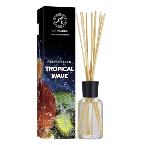 Reed Diffuser Tropical Wave 3.4 Fl Oz (100ml) - Room Diffuser with Exotic and Fresh Scent - Fragrance Diffuser with Rattan Sticks - Room Freshener - Scented Diffusers - Home Fragrance