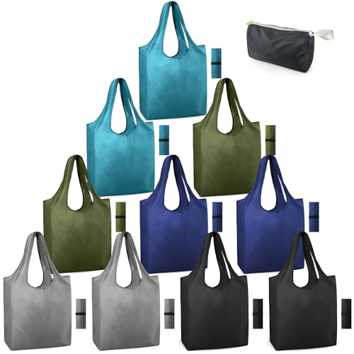 Image of BeeGreen Rolled Up Grocery Bags Reusable Shopping Bags Foldable for Groceries
