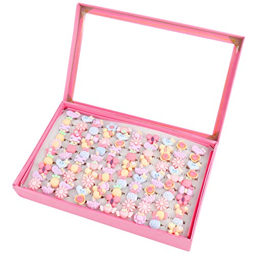 Sotogo 100 Pieces Little Girl Rings Jewelry Rings Girl Pretend Play Rings And Dress Up Rings, Little Girls Gift #TOP9
