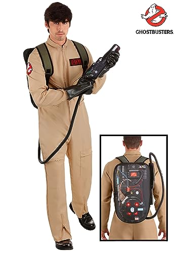 Deluxe Adult Ghostbusters Halloween Costume | Men's Ghostbusters Jumpsuit Uniform with Proton Pack & Classic Name Tags4