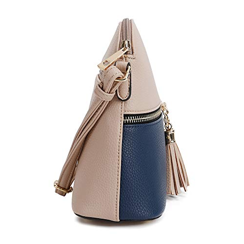 Image of SG SUGU Lunar Lightweight Medium Dome Crossbody Bag Shoulder Bag with Tassel | Zipper Pocket | Adjustable Strap