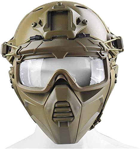 Taktischer PJ-Schutz Helm, Halber Gesichtsschutz und Geteilte 3D-Brille, Geeignet Für Paintball, CS-Spiele und Andere Outdoor-Aktivitäten Cover