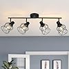 Wilon track lighting fixtures ceiling 4 light flush mount ceiling spot lights industrial track light black kitchen light fixtures rotatable spotlight for kitchen hallway living room e26 base  urban country home decor
