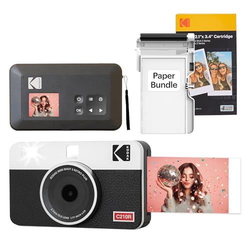 KODAK Mini Shot 2 Retro 4PASS 2-in-1 Instant Digital...