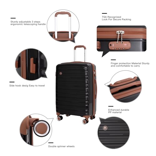 Luggage Set - 5 Piece Hardshell Suitcase Set with Spinner Wheels and TSA Lock, Lightweight Travel Suitcases with Waterproof Duffle Bag for Men and Women4