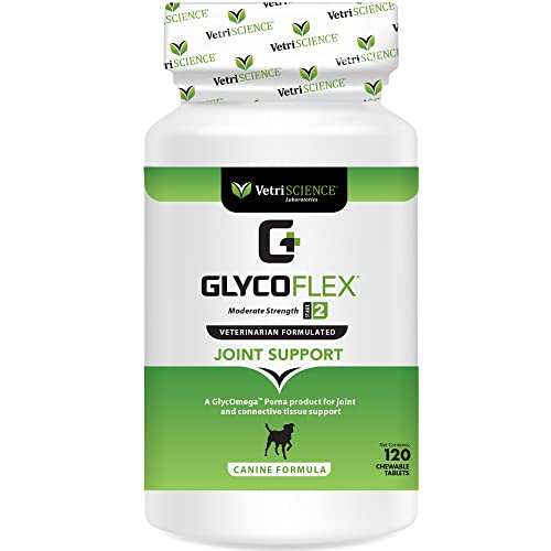 VetriScience GlycoFlex Stage 2 Hip and Joint Supplement for Dogs, Chewable Tablet â€“ Moderate Joint Support with Green Lipped Mussel, DMG, and 750 MG Glucosamine Per Tablet