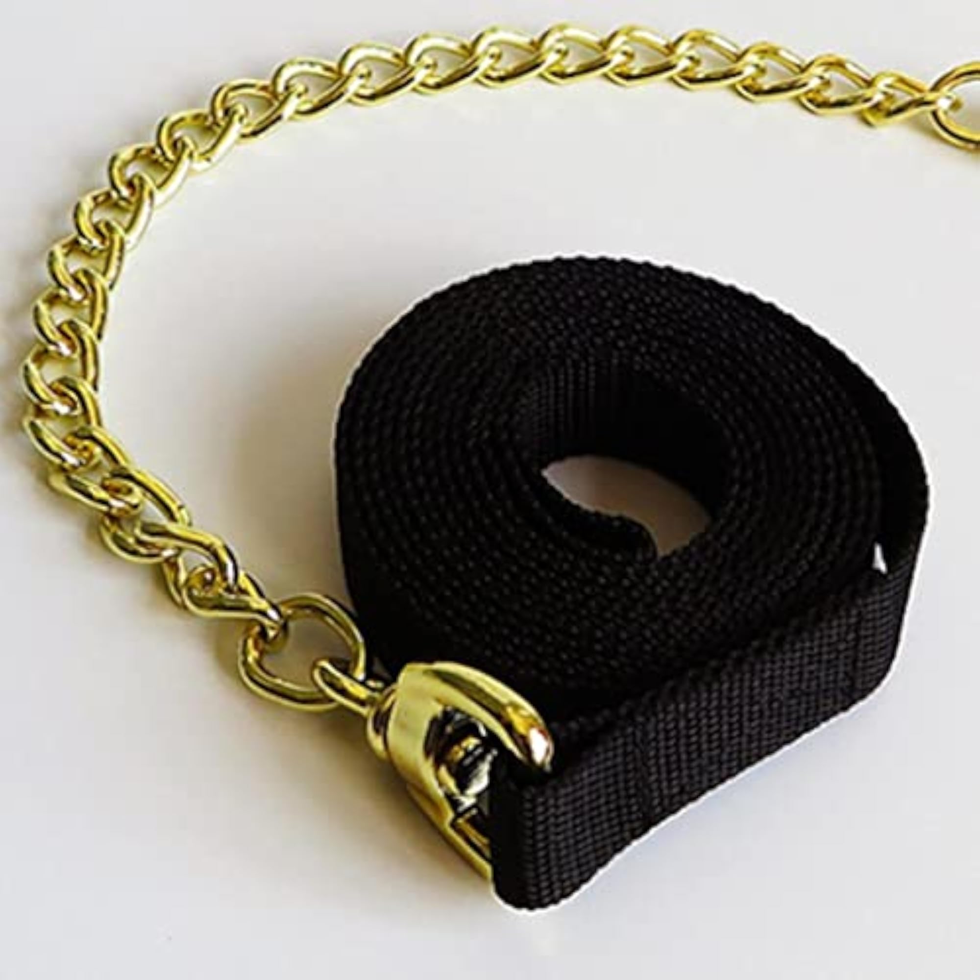 Copper Equestrian Horse Lead Rope with Grip Chain
