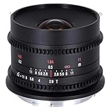 9mm T2.9 Zero-D Cine Objektiv kompatibel mit Leica L Micro 4 3 kompatibel mit Nikon Z Mount(Black,M4/3)