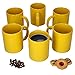 Produktbild Van Well 6er-Set-Kaffeetassen Zylindrisch I Porzellan-Tasse groß - in diversen Farben I pflegeleichtes Tassen-Set - für Spülmaschine & Mikrowelle geeignet I 375 ml Kaffeebecher Gelb 6 Stück