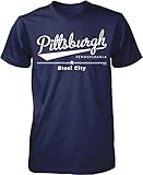 NOFO Clothing Herren T-Shirt Co Pittsburg, Pennsylvania, Steel City - Blau - X-Groß