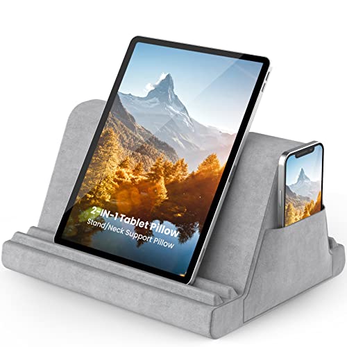 FANGOR Tablet Pillow Stand, Soft Bed Pillow Holder for 4.712.9 inch