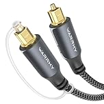 WARRKY Optical Cable, Optical Cable for Soundbar to TV, 1M / 3.3FT [24K Gold-Plated Plug, Metal Case, Braided] Digital Optical Audio Cable Toslink Compatible with LG, Samsung, Sony, Panasonic etc.