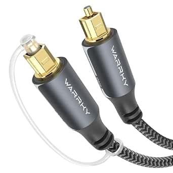 Warrky Optical Audio Cable for Soundbar and TV, 3.3ft, Gold-Plated, Braided