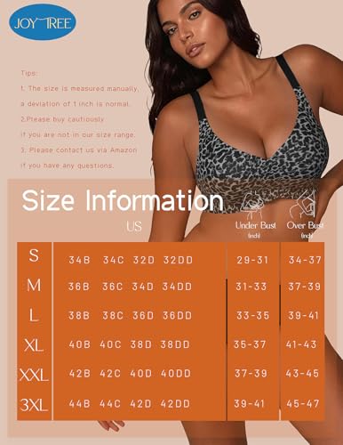 Image of JOYTREE Silky Bras for Women No Underwire V Neck Bralettes for Women Cloud Feel Everyday T Shirt Bra with Extender-LPN, XL