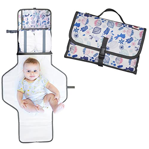 Cambiador portátil plegable de viaje, nuevo modelo 2022, cambiador para cambio de pañales, colchoneta y almohada, adecuado para bebés y niños (naturaleza)