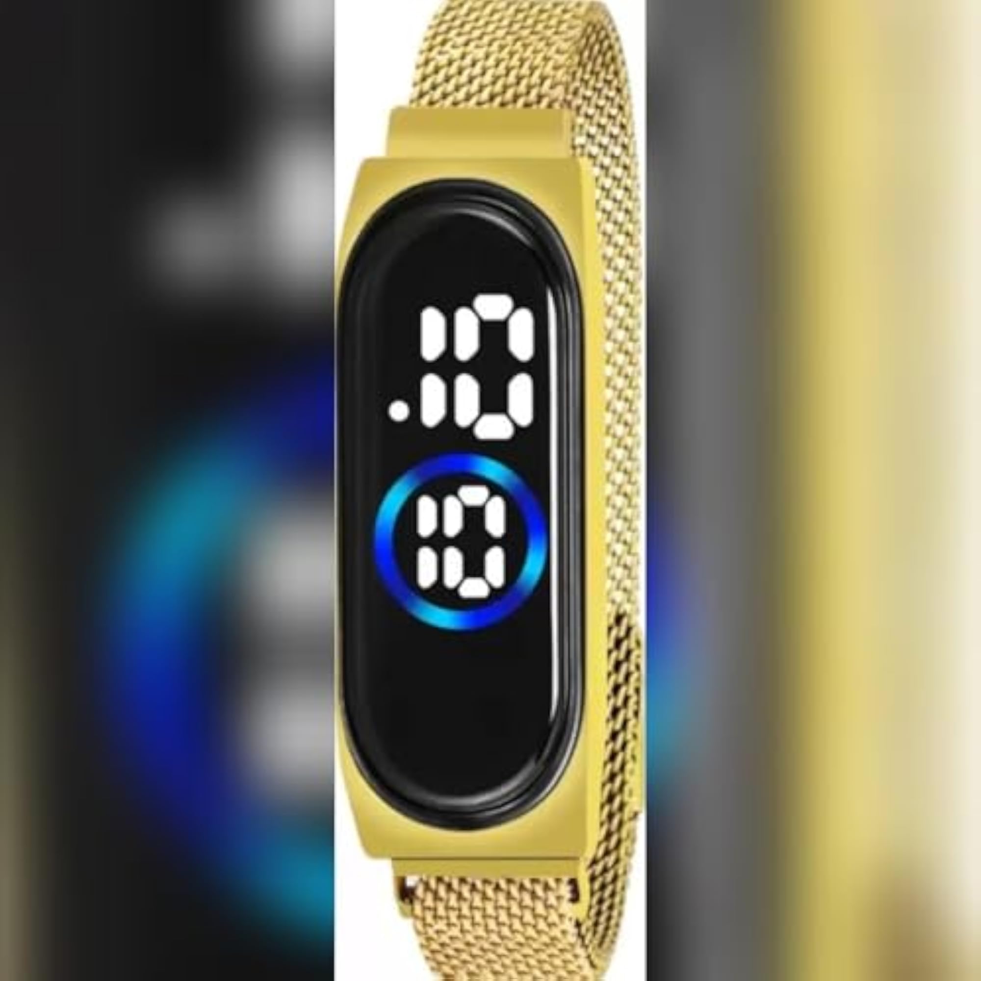 Digital Watch with Magnetic Bands and Free Golden Chain