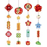 Happy Chinese New Year Banners 2026, 4Pcs Lunar New Year Backdrop Mascot Hanging Decorations for Year of Horse, Spring Festival Bunting Ornaments for Home Store Office School Decor Party Supplies