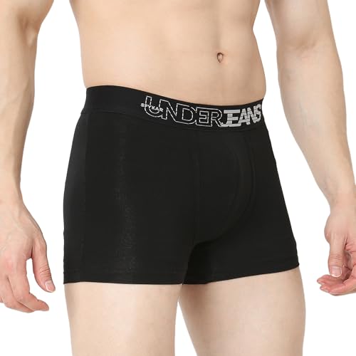 Image of Underjeans by Spykar Men Premium Pack of 2 Black - Purple Trunk