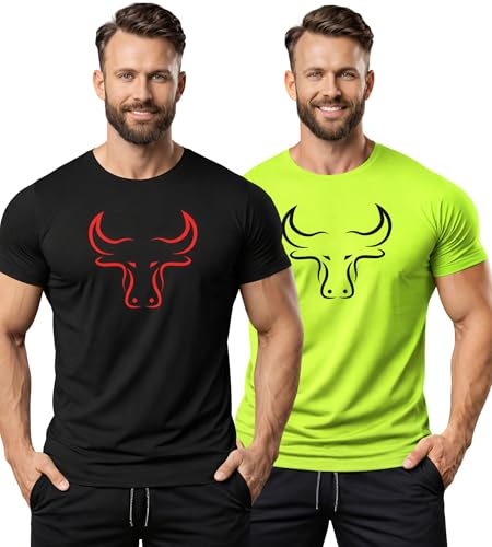 Image of 3Colours RGB Active Fit T-Shirt - Lightweight Polyester Sportswear-Bull