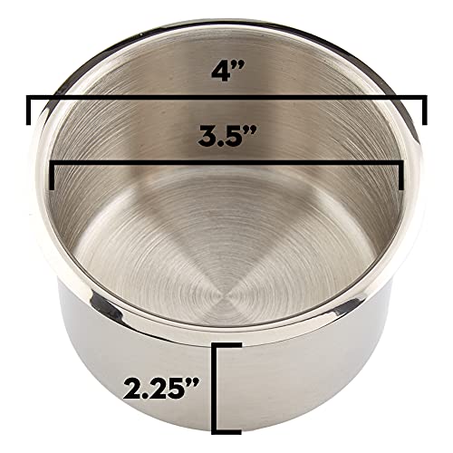 Brybelly Single Stainless Steel Cup Holder, Jumbo - Silver Drop-In Anti-Spill Storage Solution Or Replacement Item For Poker Table, Work Desk, Car, Custom Build & Diy Projects #TOP4