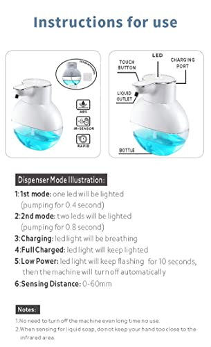 Pikpoa 14Oz Automatic Foam Soap Dispenser Wall-Mounted/Table Touchless Hand Sanitizer Dispenser Electric 2 Adjustable Levels Ipx5 Waterproof Perfect For Commercial Or Household Use(White) … #TOP6