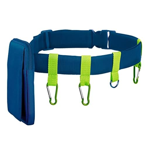 moses Expedition Natur Gürtel | Gurt mit Gürteltasche und Karabinern | Für Camping und Outdoor-Sport, Blau, Uni