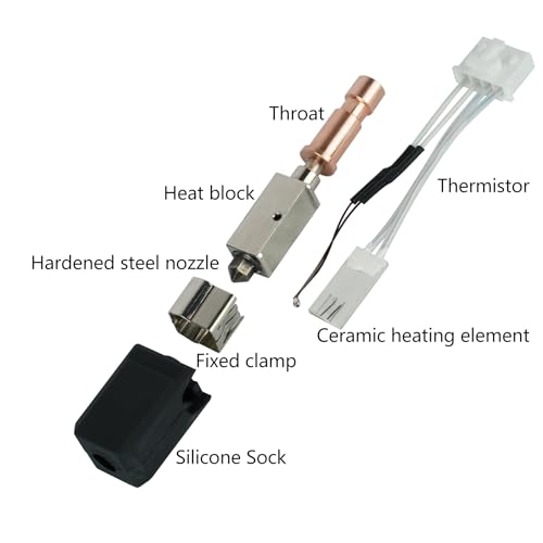Upgrade Keramik Hotend für Anycubic Kobra S1, 0.4MM gehärteter Stahl Düse Heißes Ende Druckkopf Extruder Heizblock Heizstab Thermistor Kit für Kobra S1, Kobra S1 Combo