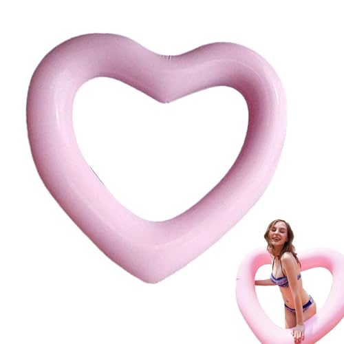 Flotteur de piscine en forme de cœur gonflable rouge pour adulte et fête estivale