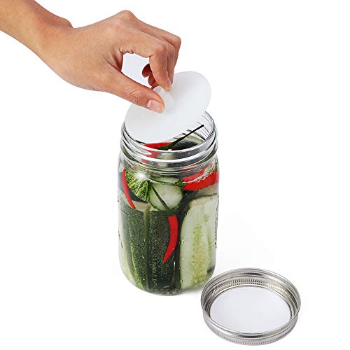 Set di 4 Bianco Fermentazione Coperchi per Vasetti...