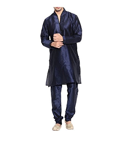 Kurta para hombre en mezcla de seda cuello mao Royal Kurta elegante