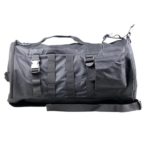 harayaa Mochila cilíndrica para equipamentos de pesca, leve e profissional, ideal para caminhadas e atividades ao ar livre, Preto