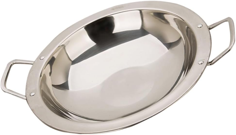 VOSAREA Stainless Steel Double Handle Paella Pan for Home Cooking
