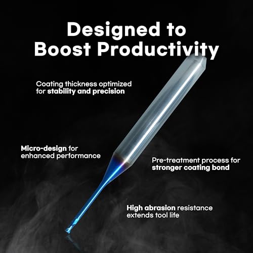 Image of Tyson-Coated Milling Bur 1mm - Compatible with Redon CAD /CAM Systems for Titanium, Cobalt-Chrome, 4mm Shank, 2-Flute, Ball-Type Carbide Endmill