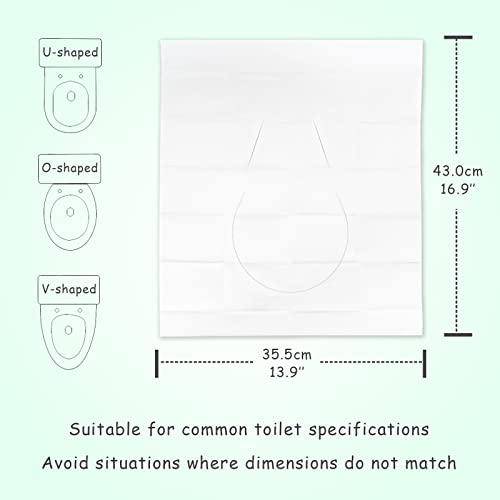 Toilet Seat Cover, 100 Pack Disposable Flushable Paper Travel Toilet Seat Cover For Adults And Kids Potty Training In Public Restrooms,Airplane,Camping(43X36Cm,17X14 Inch) #TOP2