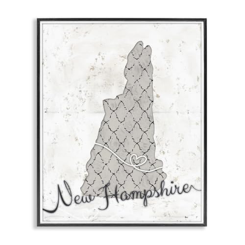 New Hampshire Geometric Travel Map, 11 x 14 Inch Framed Giclée Print