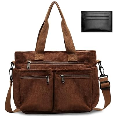 Hoseay Tote Bag Donna Borsa Tracolla Donna Grande Borsa Università, Marrone