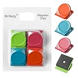 Mi Metty Magnetic Clips, 4 Pack Metal Clips, Refrigerator Whiteboard Wall Magnetic Memo Note...