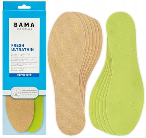 Wkładki do Butów Bama Fresh Ultrathin - Ultracienkie Wkładki do Butów Unisex Testowane Dermatologicznie, Higienicznie Świeże Stopy 6 Par - 39/40 EUR