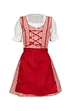 rot karierte bluse kombinieren Kindertrachtenkleid MS-Trachten 3 teiliges Kinder Dirndl rotkariert 152