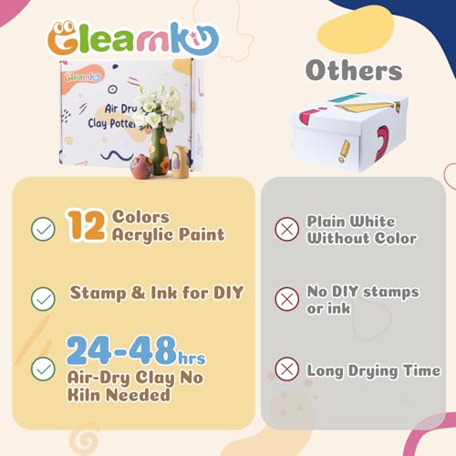 image for Gleamkid Air Dry Clay for Adults - Pottery kit for Beginner, Air Dry C