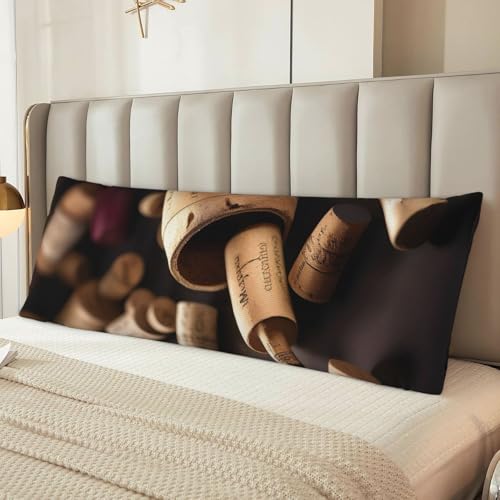 Housse de coussin de corps bouteille de vin longue et ultra douce - 7