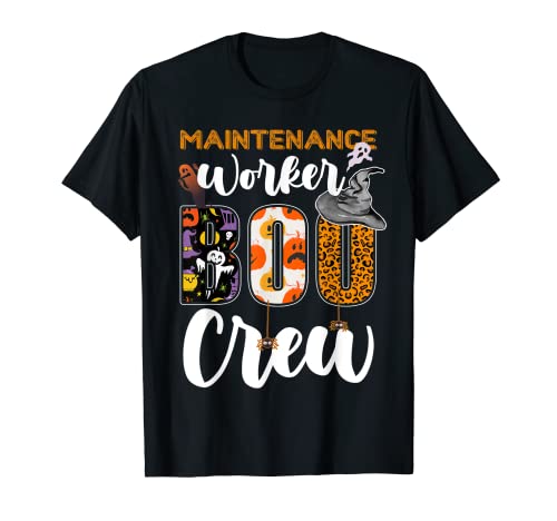 Mantenimiento Worker Boo Crew Ghost Funny Halloween Matching Camiseta