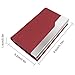 SENHAI 2 Pcs Professional Business Card Holders, Stainless Steel + PU Leather Card Case with Magnetic Shut for Men and Women - Red, Blue