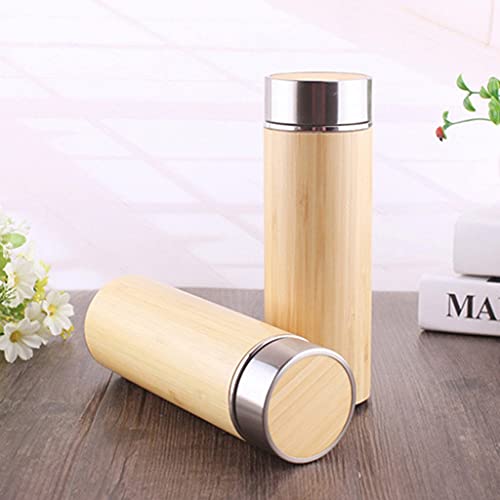 Walnuta Natural Bamboo Thermos Cup Stainless Steel Bottle Vacuum Flasks Thermoses 12Hours Tea Cup #TOP2