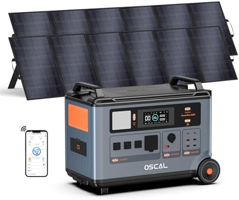 OSCAL PowerMax 6000 Solar Generator with 2x500W Solar Panels, 120...