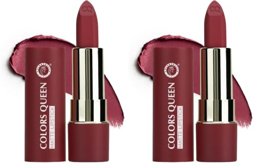 Image of Colors Queen Lippie Creamy Matte Lipstick | Single Swipe Application, Long Lasting & Highly Pigmented | Lightweight Lipstick for Women Infused with Jojoba Oil and Vitamin E (17 - Snapshot, 5g)