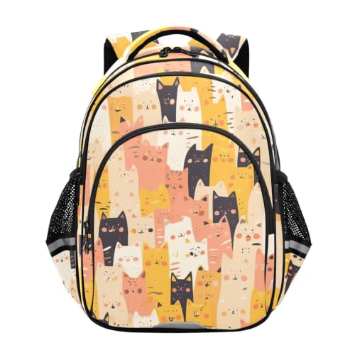 Sac pour tout-petits et grands enfants motif chat jaune idéal pour l'école et sorties