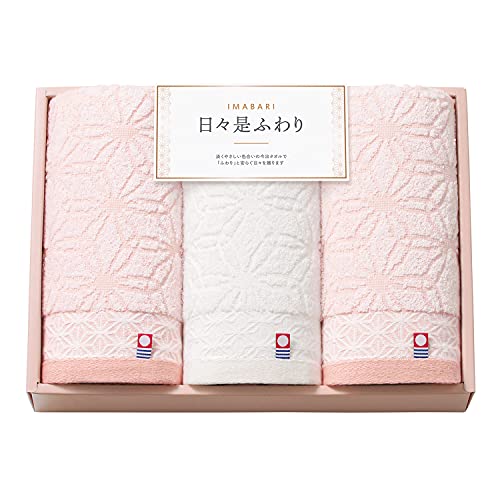 トクダ タオルギフト 日々是ふわり ~にちにちこれふわり~ 日本製 愛媛 今治 タオルセット ピンク/アイボリー 34×75cm 64430