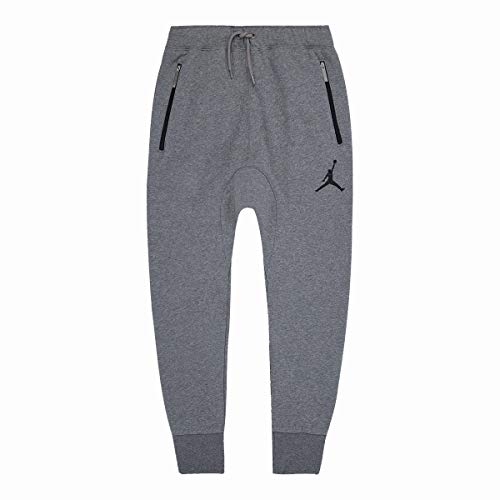 Jordan Nike Big Boy's Chi Town Jogger Fleece Sweatpants - Carbon Heather (Large)